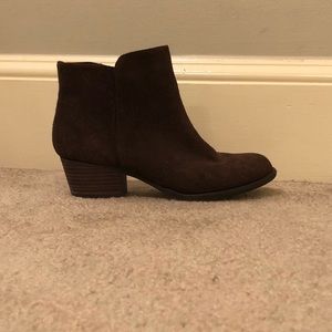 Brown, suede booties